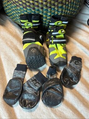 Afp All For Paws Dog Boots, Green, and Grip Socks